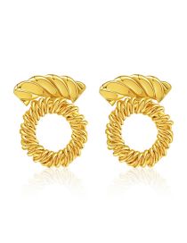 Fashion Gold Brass Gold Plated Geometric Stud Earrings