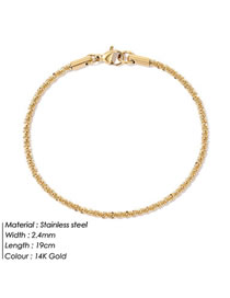Fashion Gold-19cm Stainless Steel Gold Plated Cauliflower Chain Bracelet