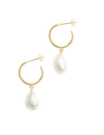 Fashion Gold Titanium Pearl Earrings