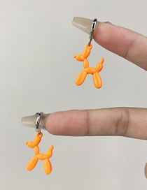 Fashion Silver Orange Copper Spray Paint Balloon Dog Earrings
