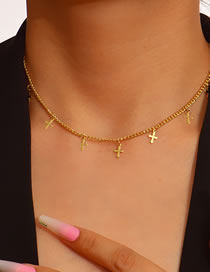 Fashion 1# Solid Copper Cross Chain Necklace