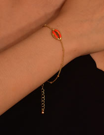Fashion Red Alloy Drop Oil Shell Bracelet