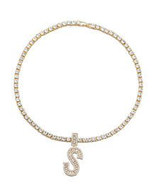 Fashion Gold Alloy Diamond Claw Chain Letter Necklace