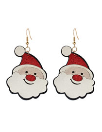 Fashion 3# Fabric Santa Claus Earrings