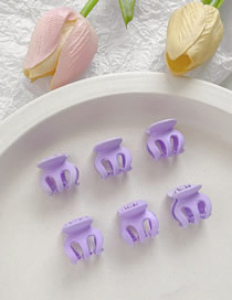 Fashion 3# 6 Purple Small Gripping Clips Resin M-shaped Grip Set