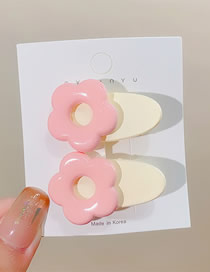Fashion 3# Light Pink Pair Resin Flower Drop Hair Clip Set