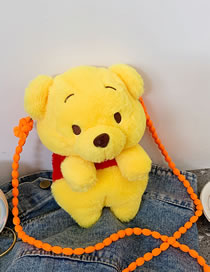 Fashion Cotton Rope Yellow Plush Bear Crossbody Bag