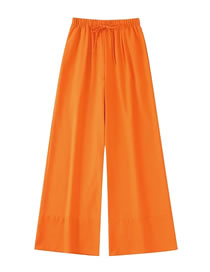 Fashion Orange Woven Lace-up Straight-leg Trousers