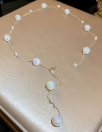Fashion Necklace--gold Mermaid Pearl Necklace