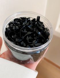 Fashion Rubber Band - Black (thick 0.4cm) About 450 Disposable Boxed Hair Tie