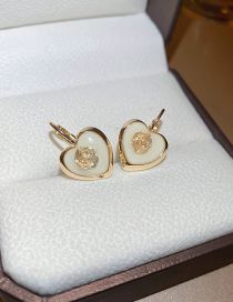Fashion Ear Hook - Gold Metal Flower Heart Earrings