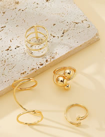 Fashion Gold Metal Line Ball Ring Set