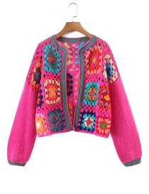 Fashion Color Multicolored Crochet Coat
