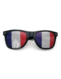 Fashion France Pc Flag Square Large Frame Eyelet Sunglasses
