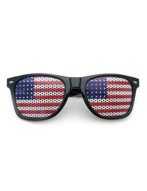 Fashion U.s. Pc Flag Square Large Frame Eyelet Sunglasses