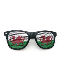 Fashion Wales Pc Flag Square Large Frame Eyelet Sunglasses