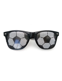 Fashion Black Frame Football Pc Football Square Large Frame Eyelet Sunglasses