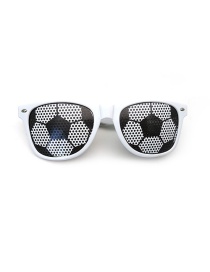 Fashion White Frame Football Pc Football Square Large Frame Eyelet Sunglasses