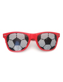 Fashion Red Frame Football Pc Football Square Large Frame Eyelet Sunglasses