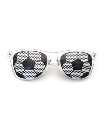 Fashion Transparent Frame Football Pc Football Square Large Frame Eyelet Sunglasses