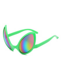 Fashion Green Frame Color Film Pc Irregular Alien Sunglasses