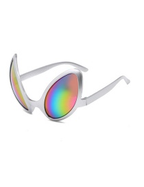 Fashion Silver Frame Color Film Pc Irregular Alien Sunglasses