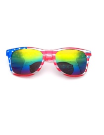 Fashion Rainbow Mercury Flag Studless Square Large Frame Sunglasses