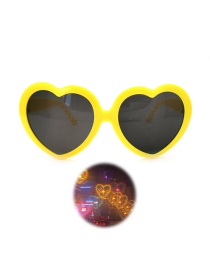 Fashion Yellow Pc Love Special Effect Sunglasses