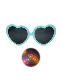 Fashion Blue Pc Love Special Effect Sunglasses
