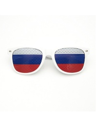 Fashion Russia Pc Square Large Frame Flag Sunglasses (white)