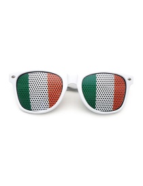 Fashion Ireland Pc Square Large Frame Flag Sunglasses (white)