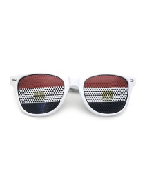 Fashion Egypt Pc Square Large Frame Flag Sunglasses (white)
