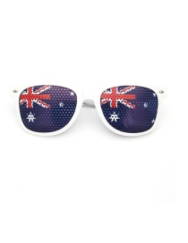 Fashion Australia Pc Square Large Frame Flag Sunglasses (white)