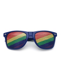Fashion Rainbow Pc Square Large Frame Flag Sunglasses