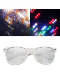 Fashion White Frame Transparencies Diffraction Star Square Large Frame Flat Mirror