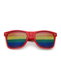Fashion Rainbow Pc Flag Square Large Frame Sunglasses