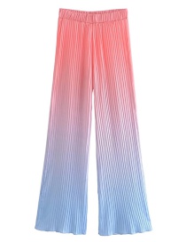 Fashion Color Gradient Pleated Satin Trousers