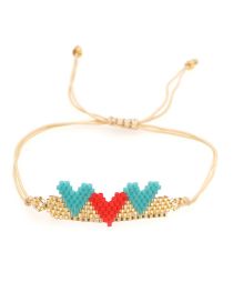 Fashion Gold Geometric Beaded Beaded Braided Heart Bracelet