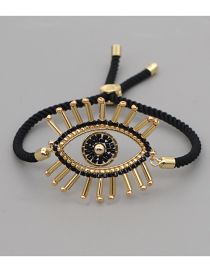 Fashion Black Geometric Bead Woven Eye String Bracelet