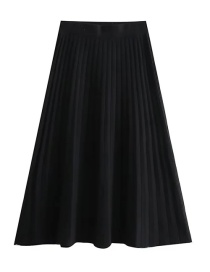 Fashion Black Acrylic Knit Swing Skirt