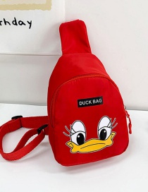 Fashion Red Nylon Duck Cartoon Diagonal Chest Bag