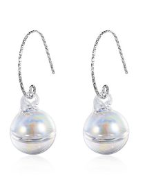 Fashion 2# Glass Foam Ball Hoop Earrings