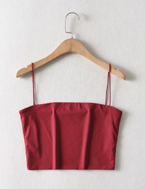 Fashion Wine Red Solid Color One Word Sling