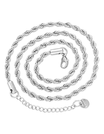 Fashion 4mm White Gold Titanium Twist Chain Necklace