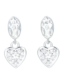 Fashion Platinum Bronze Zirconium Heart Earrings