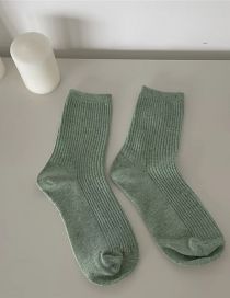 Fashion Green Pip Yarn Medium Tube Pile Pile Socks