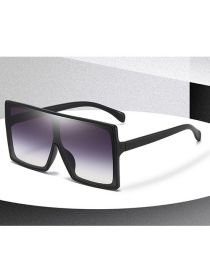 Fashion Sand Black Gradual Grey Sheet Pc Square Large Frame Sunglasses