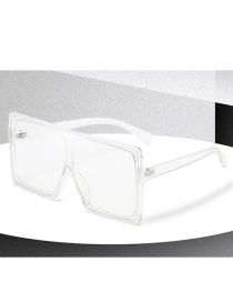 Fashion Transparent Frame Transparent Sheet Pc Square Large Frame Sunglasses