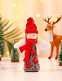 Fashion Gray Clothes Red Scarf Angel Christmas Wings Angel Old Man Pendant