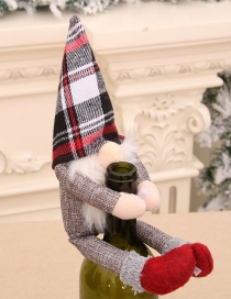 Fashion Grey Christmas Santa Claus Figurine Holding Wine Bottle